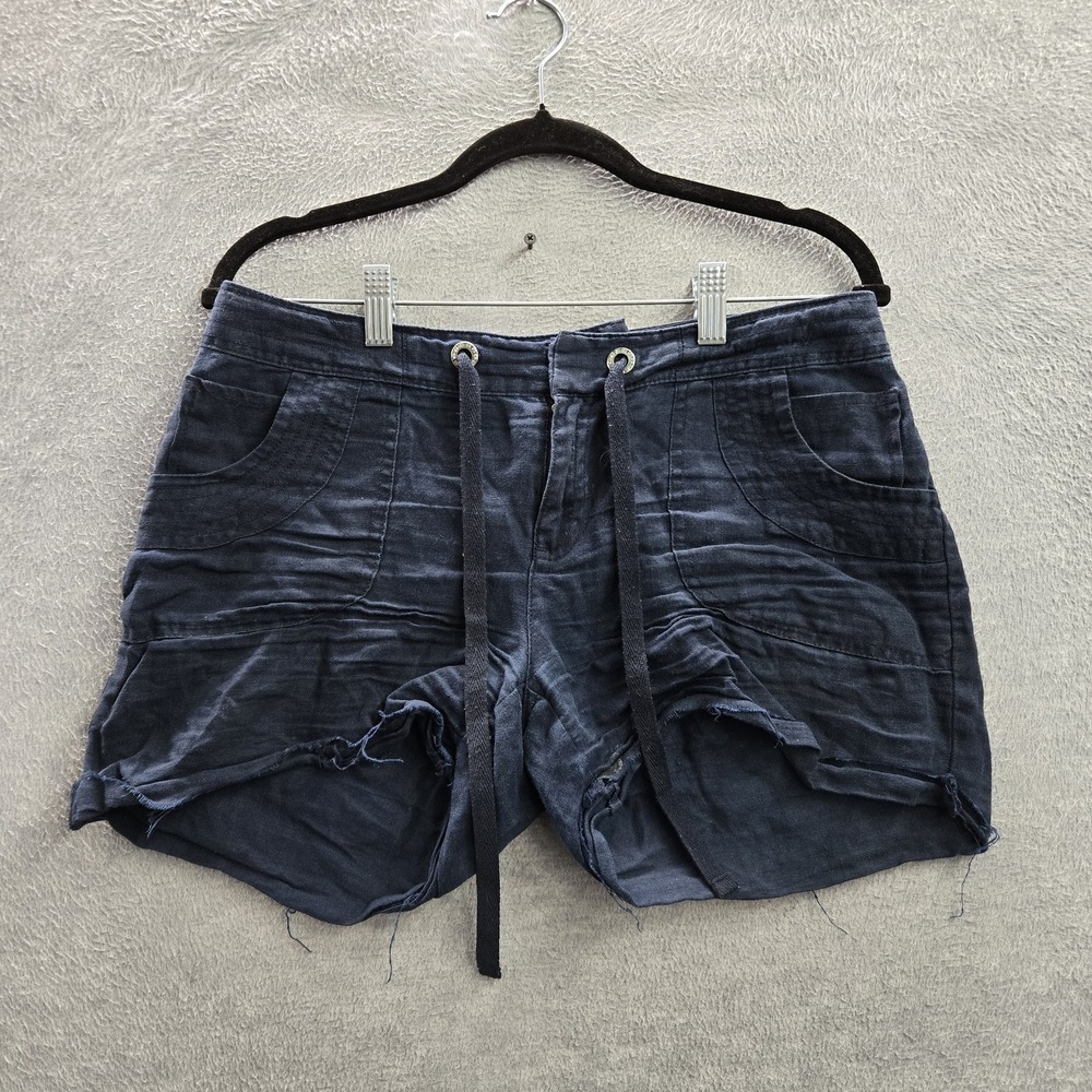 INC International Concepts Women Shorts 6P Navy Linen 3" Inseam